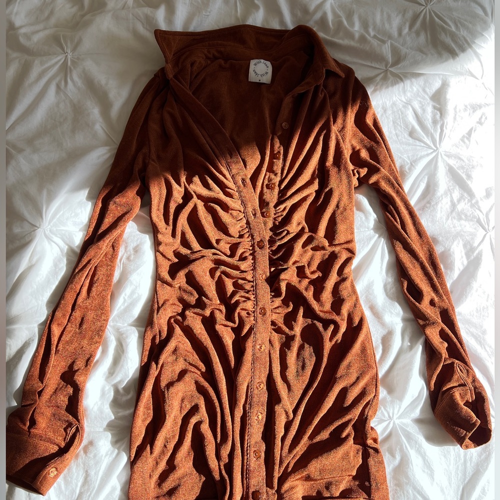 with Jean Andy dress in brown medium